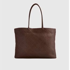 Quince Dark Brown Woven Tote Bag